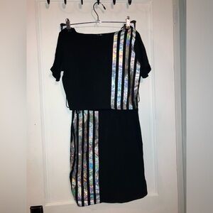 Holographic shirt & skirt set